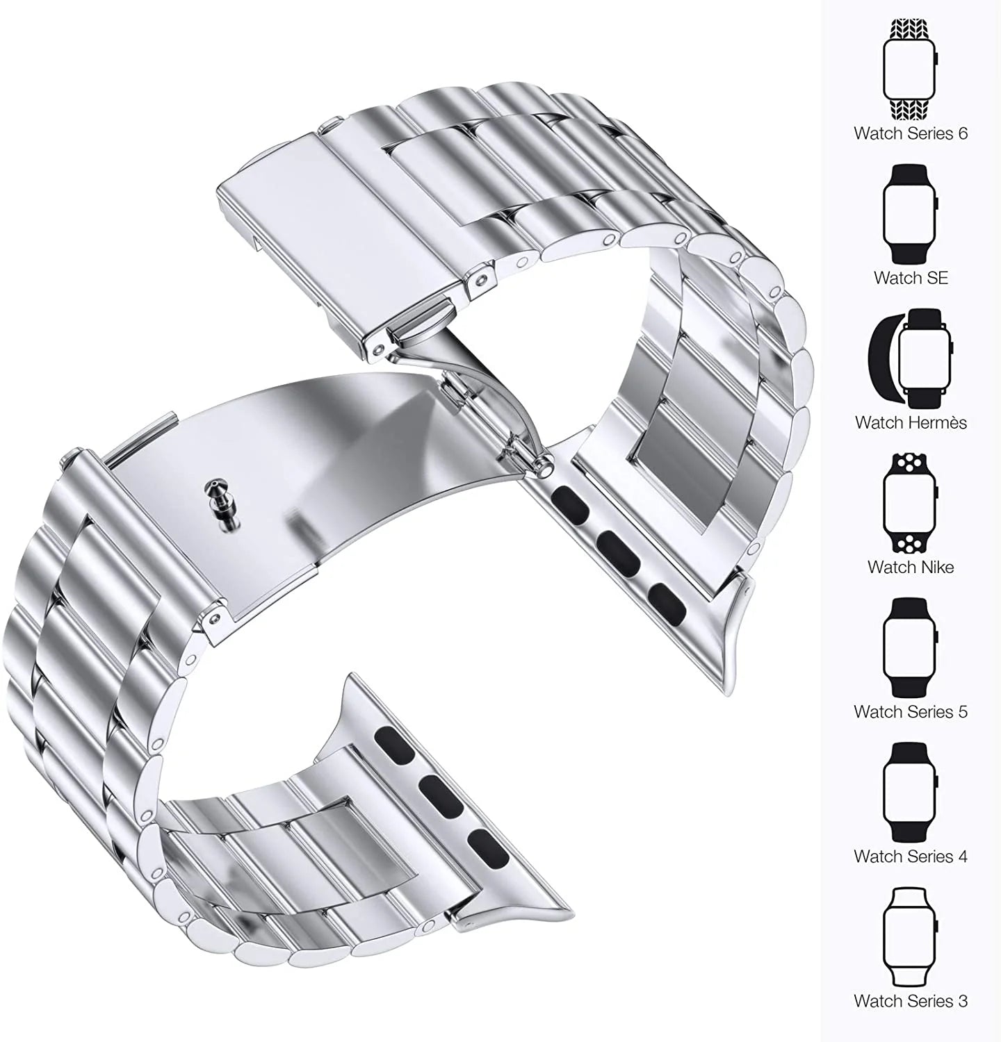 Metal Strap for Apple Watch Ultra 49Mm 8 7 45Mm 41Mm Stainless Steel Smart Watch Wristband for Iwatch 6 5 4 3 SE 44Mm 42Mm 40Mm