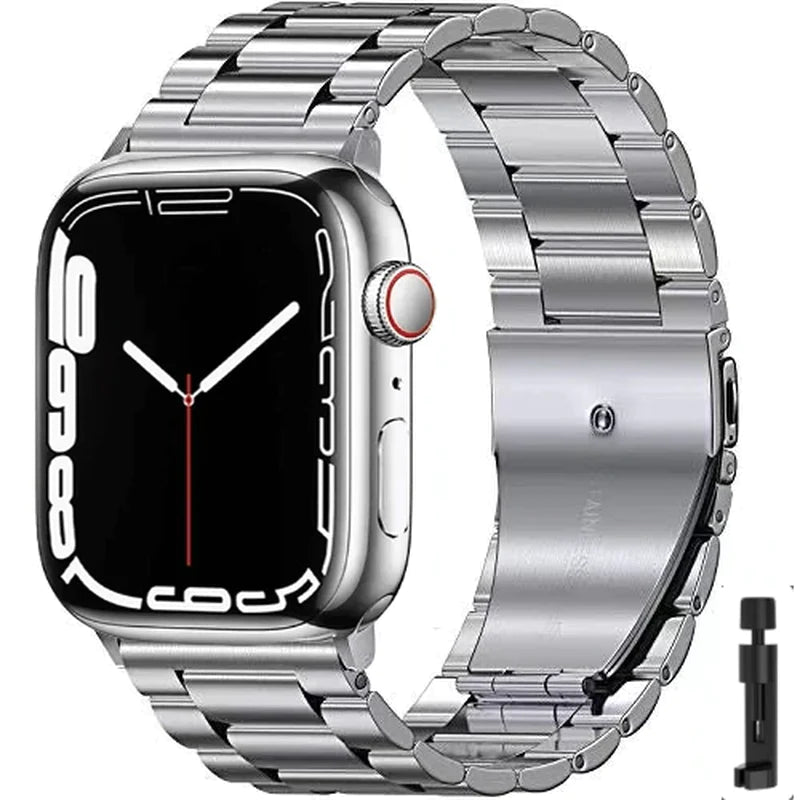 Metal Strap for Apple Watch Ultra 49Mm 8 7 45Mm 41Mm Stainless Steel Smart Watch Wristband for Iwatch 6 5 4 3 SE 44Mm 42Mm 40Mm