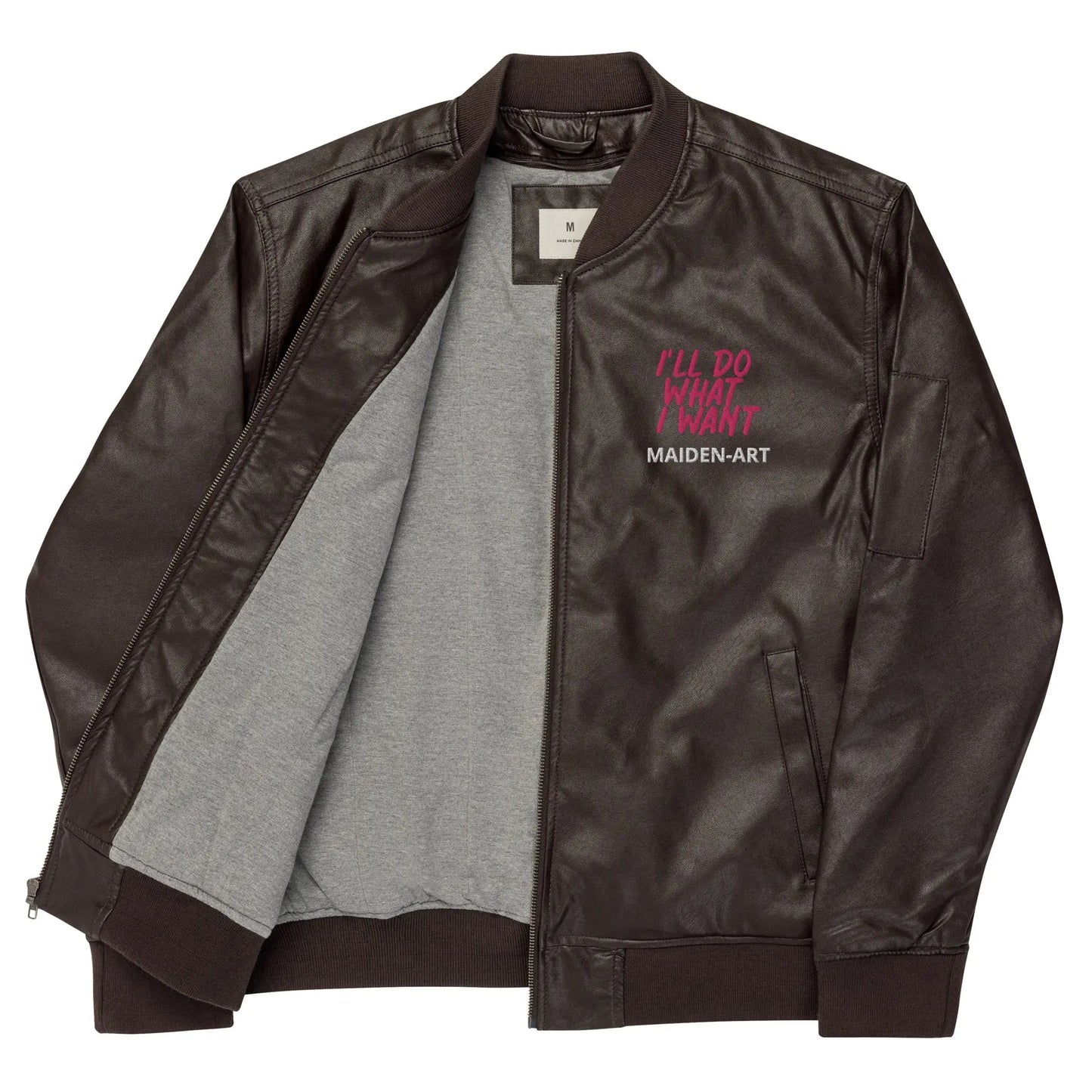 REBEL GIRL Leather Bomber Jacket