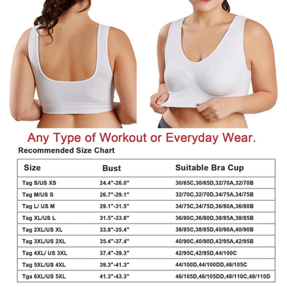 3 Pack plus Size Back Smoothing Bra Sport Running Bra Women Workout Bras Yoga Crop Tank Top Push up Brassiere