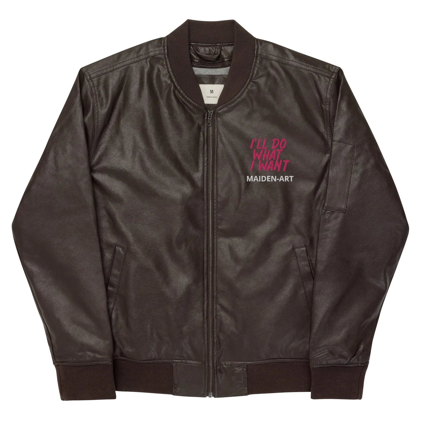 REBEL GIRL Leather Bomber Jacket