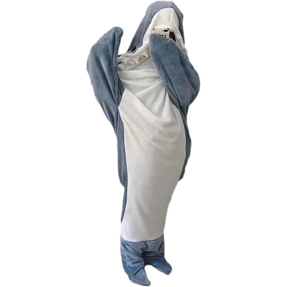 Cartoon Shark Sleeping Bag Pajamas Office Nap Shark Blanket Karakal High Quality Fabric Mermaid Shawl Blanket for Children