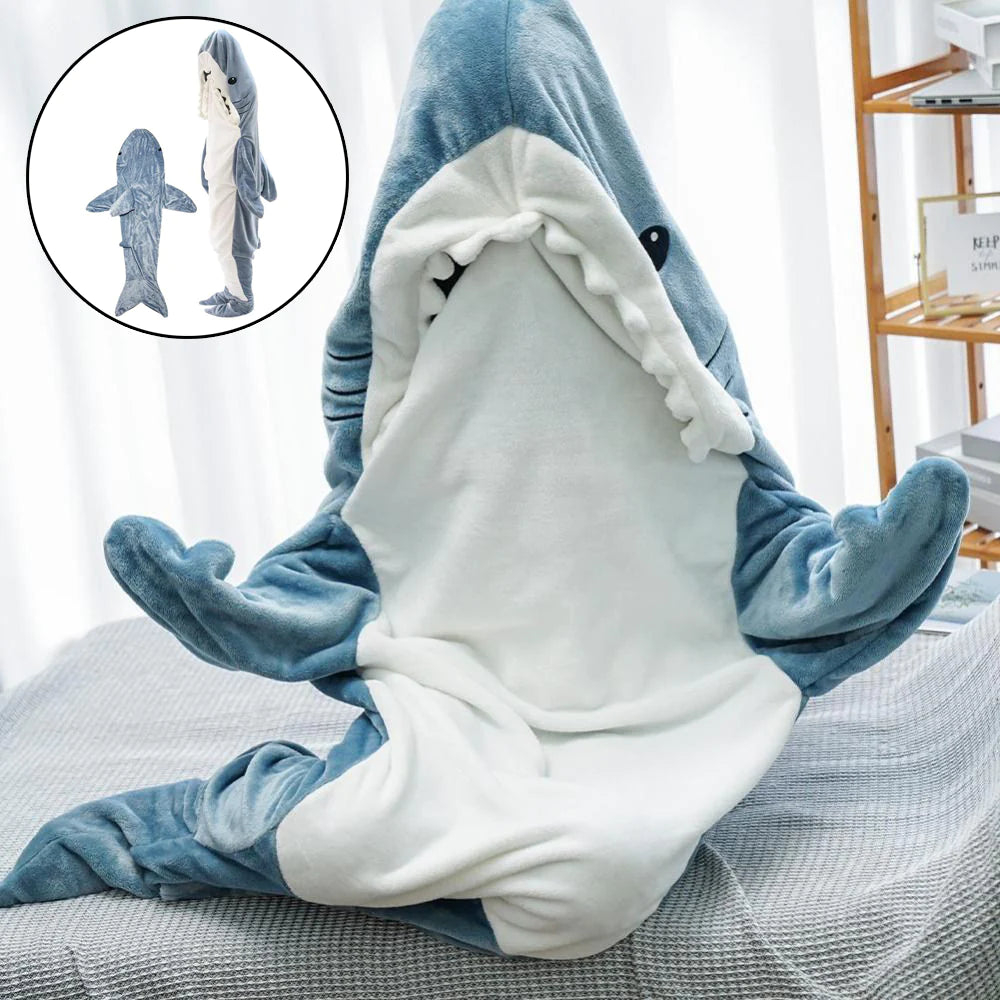 Cartoon Shark Sleeping Bag Pajamas Office Nap Shark Blanket Karakal High Quality Fabric Mermaid Shawl Blanket for Children