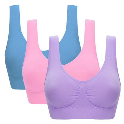 3 Pack plus Size Back Smoothing Bra Sport Running Bra Women Workout Bras Yoga Crop Tank Top Push up Brassiere