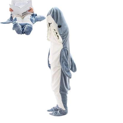 Cartoon Shark Sleeping Bag Pajamas Office Nap Shark Blanket Karakal High Quality Fabric Mermaid Shawl Blanket for Children